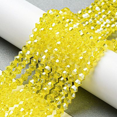 Transparent Electroplate Glass Beads Strands LS-EGLA-A039-T4mm-A21-1