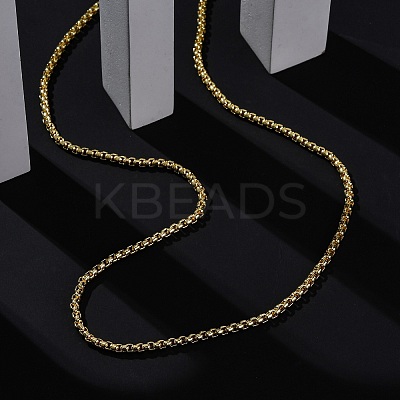 Rack Plating Brass Box Chain Necklaces for Women NJEW-A035-05G-02-1