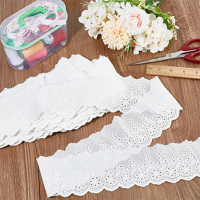 8 Yards Cotton Embroidery Flower Lace Ribbon OCOR-DR0001-04-1