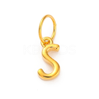 925 Sterling Silver Letter Charms with Jump Rings STER-R008-01G-S-1