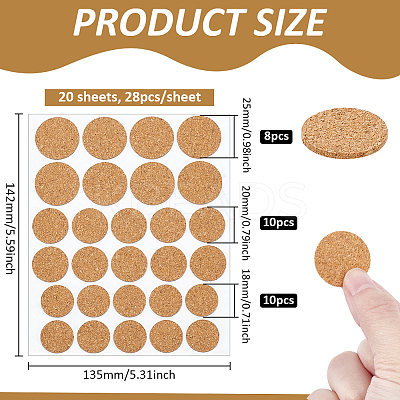 20 Sheets Cork Label Stickers AJEW-BC0009-59-1