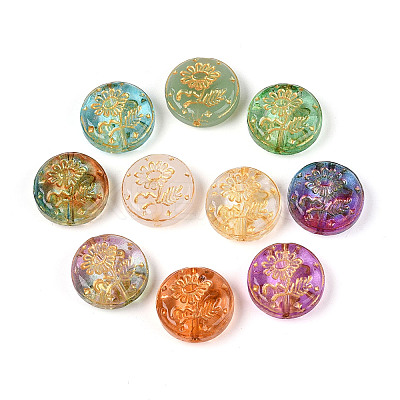 Baking Paint Transparent Glass Beads DGLA-N018-16-1