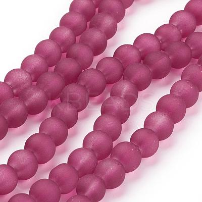 Baking Paint Transparent Glass Bead Strands GLAA-S031-8mm-39-1