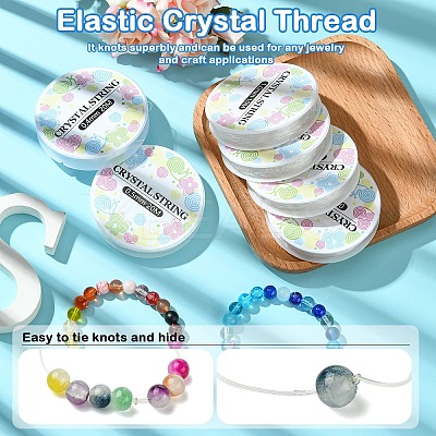 DIY Elastic Crystal Thread & Sewing Scissors & Carbon Steel Big Eye Needle Jewelry Making Findings Kits MACR-YW0010-82-1