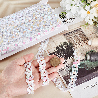 11M Polyester Paillette Ribbons OCOR-WH0078-281B-1