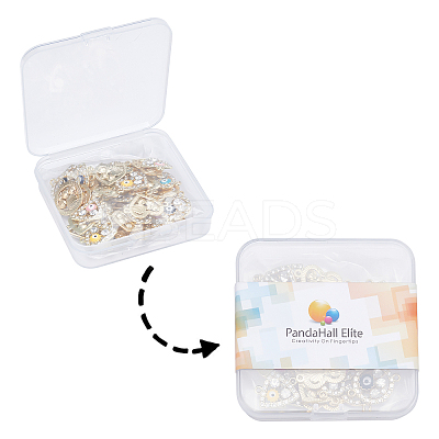 36Pcs 18 Style Rack Plating Light Gold Alloy Enamel Links Connectors ENAM-PH0001-88-1