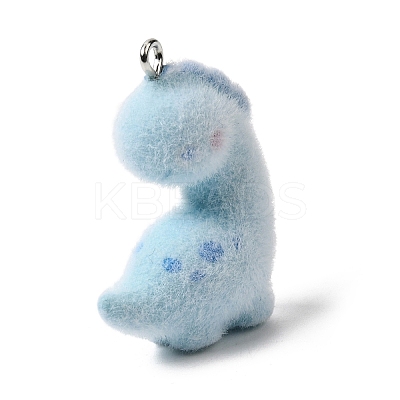 Flocking Opaque Resin Pendants RESI-G123-01V-1