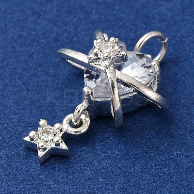 Brass Cubic Zirconium Pendants KK-D378-10S-1