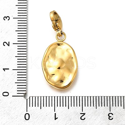 Oval 304 Stainless Steel Rhinestone Pendant Decoration STAS-R159-49G-02-1
