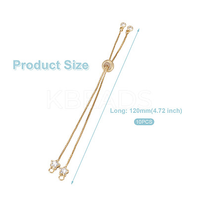 Rack Plating Adjustable Brass Slider Bracelets YS-TAC0001-14G-1