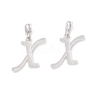 Rack Plating Eco-Friendly Brass Letter Pendants KK-K265-02P-X-1