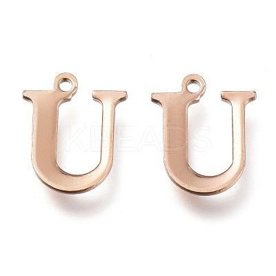 PVD Vacuum Plating  304 Stainless Steel Charms STAS-H112-U-RG-1