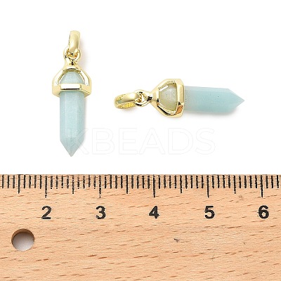 Natural Flower Amazonite Double Terminal Pointed Pendant G-H097-01G-01-1