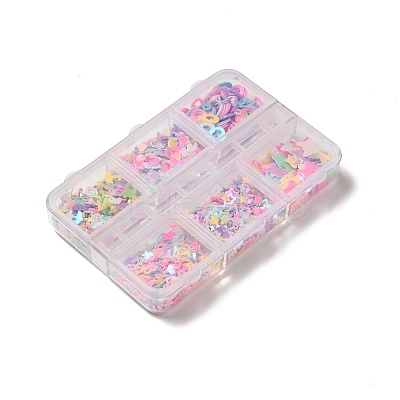 6 Style Ornament Accessories PVC Plastic Paillette/Sequins Beads KY-G024-01-1