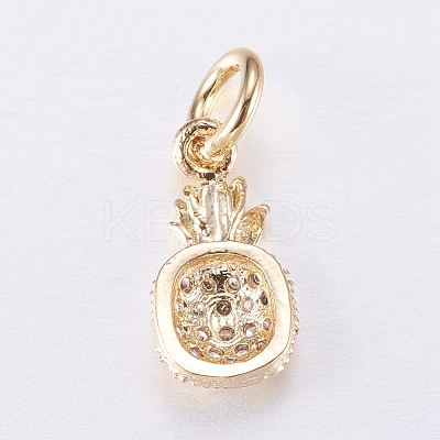 Brass Micro Pave Cubic Zirconia Charms ZIRC-E135-32G-1
