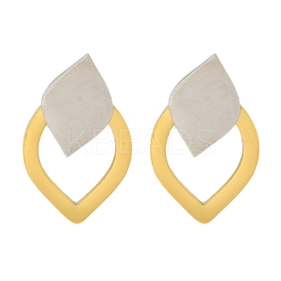 Ion Plating(IP) 304 Stainless Steel Teardrop Stud Earrings EJEW-C118-01B-1