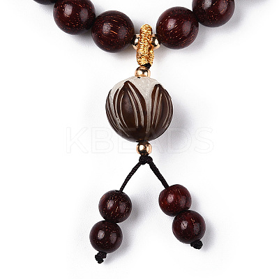 Lotus Prayer Meditation Yoga Bracelet for Men Women BJEW-N010-020-1