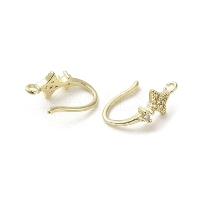 Brass Micro Pave Cubic Zirconia Earring Hooks KK-C048-13G-G-1