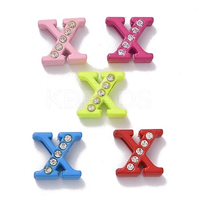 Spray Painted Zinc Alloy Slide Charms ALRI-WH0005-13X-1