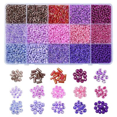 DIY Round Glass Beads Bracelets Making Kits SEED-YW0002-63B-1