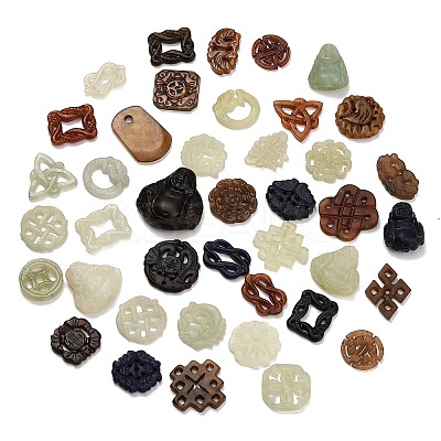 Natural Xiuyan Jade Findings Kits GG-CBA04B0-01-1