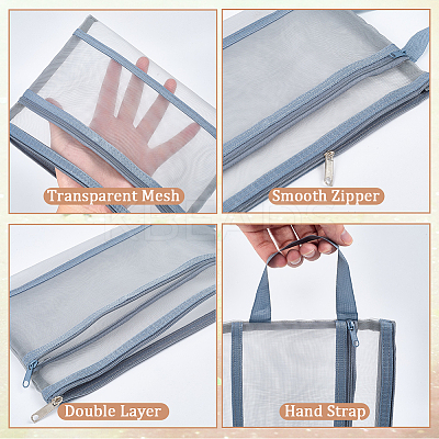 6Pcs 6 Colors Nylon Mesh Pen Bag AJEW-CP0006-77-1