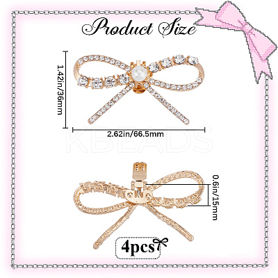 4Pcs Alloy Rhinestone Shoe Decoration AJEW-GF0009-28KCG-1