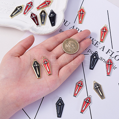 20Pcs 4 Colors Zinc Alloy Enamel Pendants ENAM-CJ0001-107-1