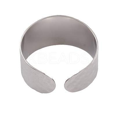 Non-Tarnish 304 Stainless Steel Textured Open Cuff Rings for Women RJEW-G285-67P-1