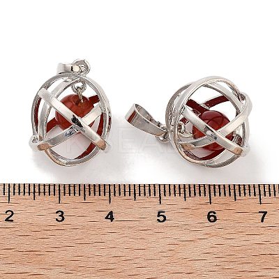 Natural Carnelian Round Ball Pendants G-Q163-05P-03-1