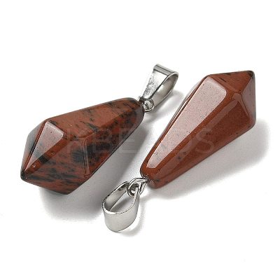 Natural Mahogany Obsidian Pointed Pendants G-B127-15P-02-1