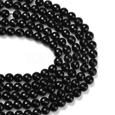 Natural Black Onyx Beads Strands G-C280-B01-12mm-1