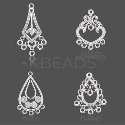 8Pcs 4 Styles 304 Stainless Steel Chandelier Component Links STAS-BBC0007-61-1