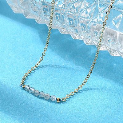 304 Stainless Steel Natural Labradorite Beads Link Bracelets BJEW-A036-15G-1