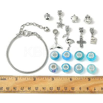 DIY Ocean Theme Alloy & Brass European Style Bracelet Making Kits DIY-FS0007-24-1