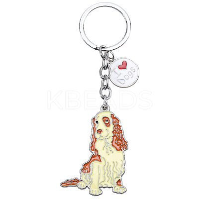 WEWAYSMILE Dog Keychain Car Keychain Pet Pendant Key-Ring Lovely Dog Key-ring Portable Metal Keychain Gift for Pet Lover Birthday Puppy Theme Party Supplies (Cocker Dog) JX800A-1