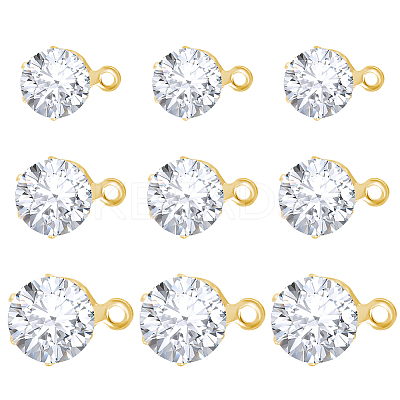 30Pcs Clear Cubic Zirconia Stud Earring Findings EJEW-BBC0002-09-1