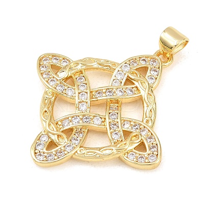 Brass Micro Pave Cubic Zirconia Pendants KK-Z145-05G-01-1