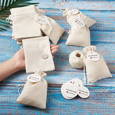 Burlap Packing Pouches Drawstring Bags ABAG-TA0001-14-1