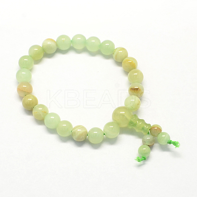 Buddha Meditation Yellow Jade Beaded Stretch Bracelets X-BJEW-R041-8mm-04-1