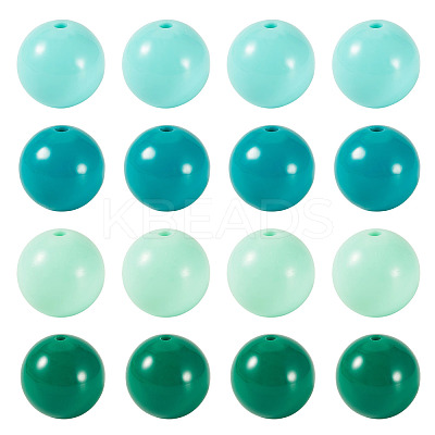 40Pcs 4 Colors Opaque Acrylic Beads MACR-TA0002-97A-1