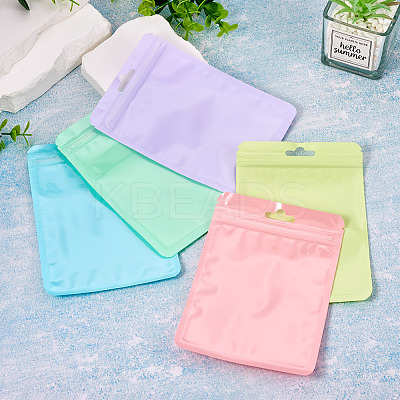 25Pcs 5 Colors Rectangle Plastic Yin-Yang Resealable Packaging Bags ABAG-TA0001-27B-1