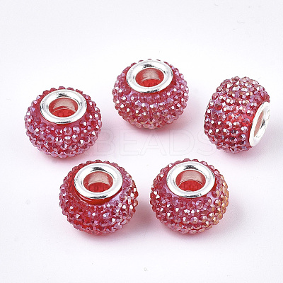 Resin Rhinestone European Beads RPDL-T002-04E-1