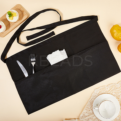 Polyester Waiter Aprons with 3 Pockets AJEW-WH20064-38-1
