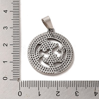 304 Stainless Steel Pendants STAS-C084-01B-AS-1