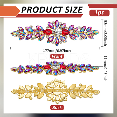 1Pc Flower Alloy Rhinestone Ornament Accessories DIY-FG0008-03A-1