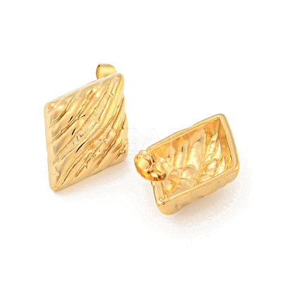 Rhombus 304 Stainless Steel Ear Studs EJEW-L290-008G-1
