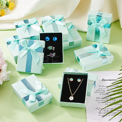 Rectangle Paper Jewelry Gift Boxes with Bowknot LS-CON-TAC0010-89A-1