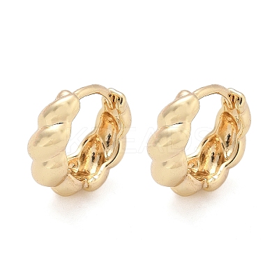 Twist Brass Hoop Earrings EJEW-Z102-09G-1