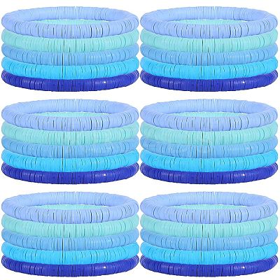 30Pcs 5 Colors Polymer Clay Heishi Surfer Stretch Bracelets Set BJEW-SW00135-1